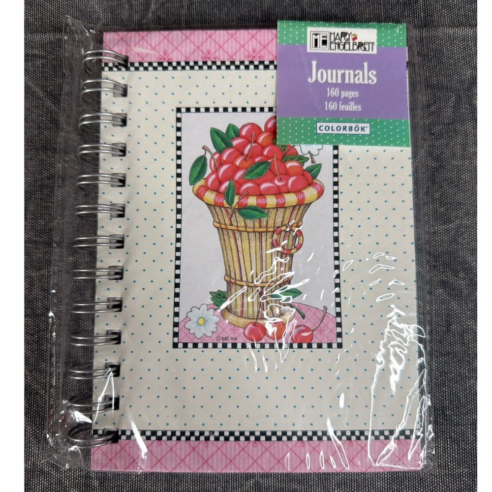 Mary Engelbreit Journal OS 45503 Cherry Basket Polka Dot Colorbok NEW
